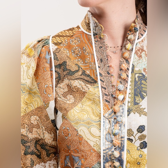 ZIMMERMANN Brightside Paisley Linen Shirt & Shorts Size Zimmermann 2 - Picture 8 of 16